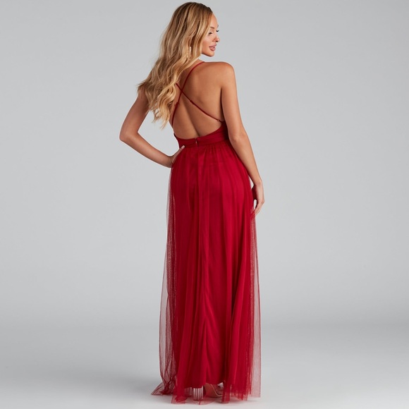 Windsor Elisabeth Pleated Tulle Formal Dress - Picture 3 of 6